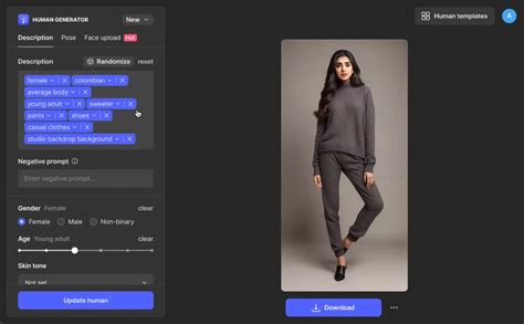 find fake people to model clothes|AI Human Generator – Generate and Modify People Online.